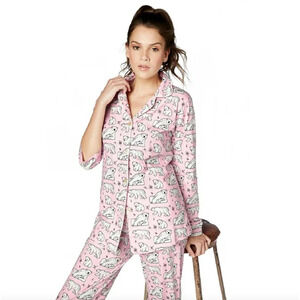 Bed Head Pajama Set‎ Women's Large Top & Pants Polar Bear Pink